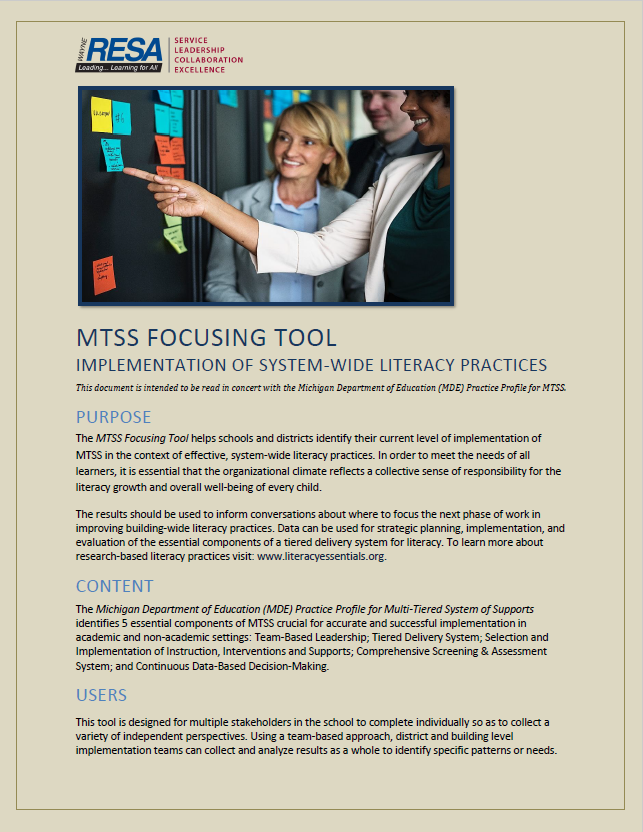 Image of the MTSS document